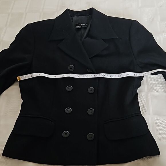 Thomo Women's Double-Breasted Cropped Blazer Small Black - Picture 7 of 16